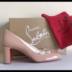 Christian Louboutin
Nude Cadrilla Patent Block-heel Red Sole Pumps size 39.5
